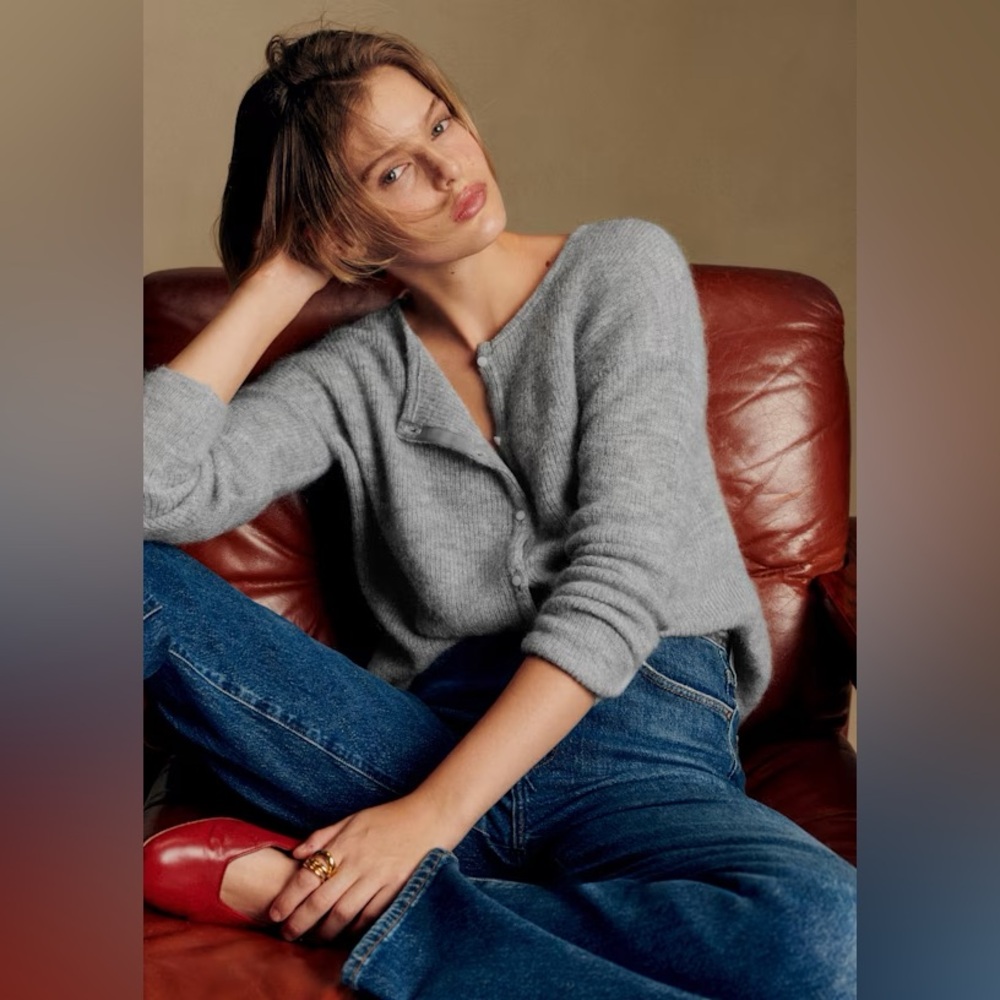 Sezane Gaspard Cardigan Mottled Grey - Size S